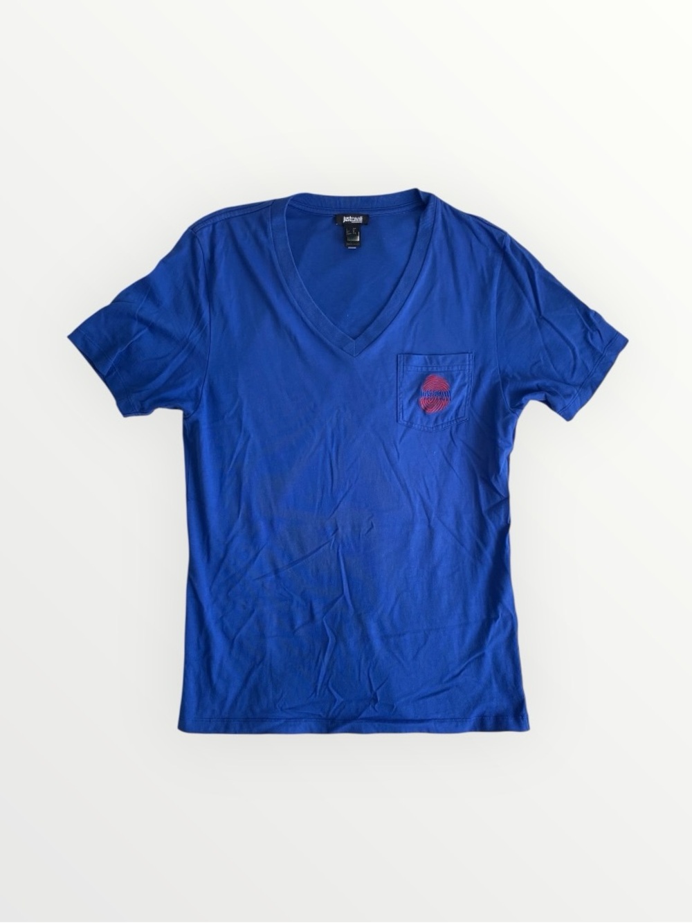Just Cavalli Men's Blue V-Neck Pocket T-shirt Size XS